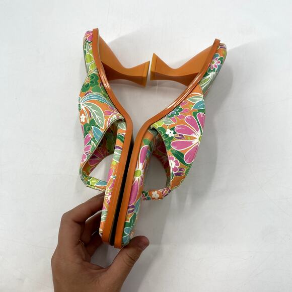 Sam Edelman Floral Thong Sandal Kitten Heels - Picture 4 of 6